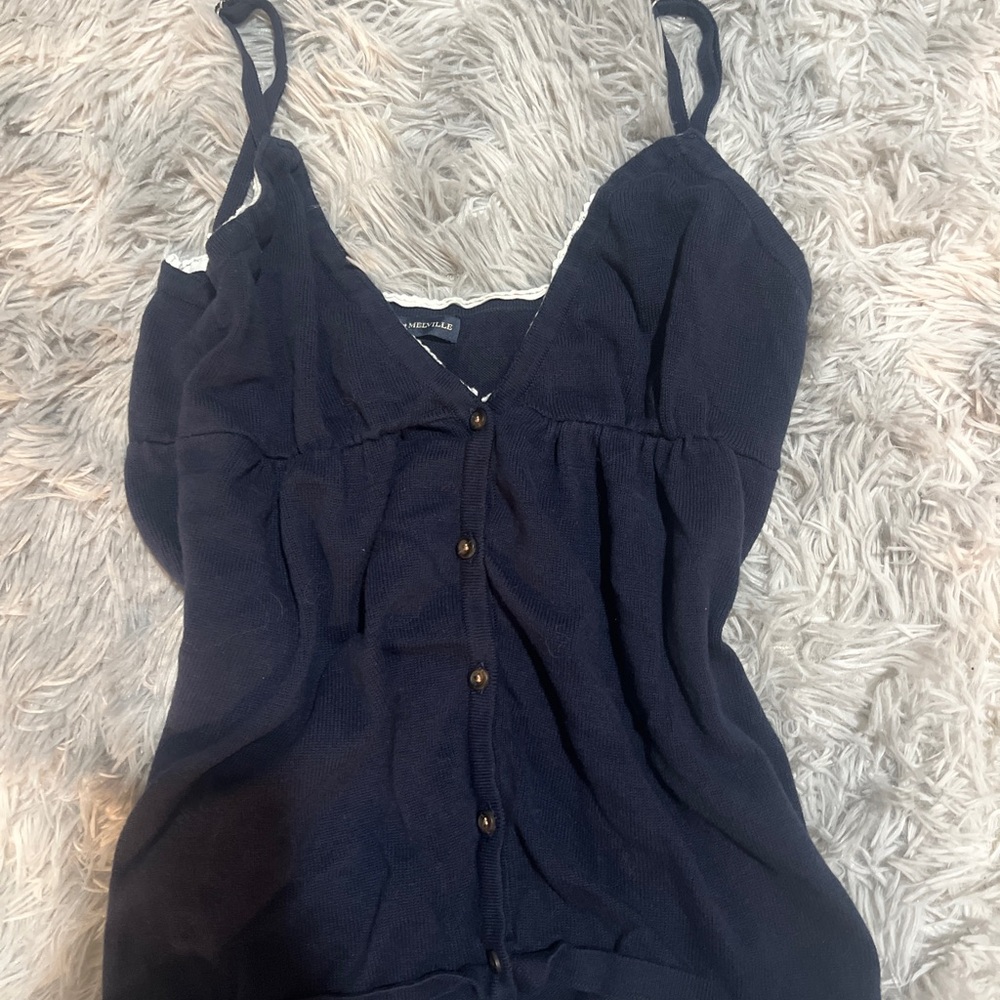 Brandy Melville Blue Sleeveless Buttoned Camisole